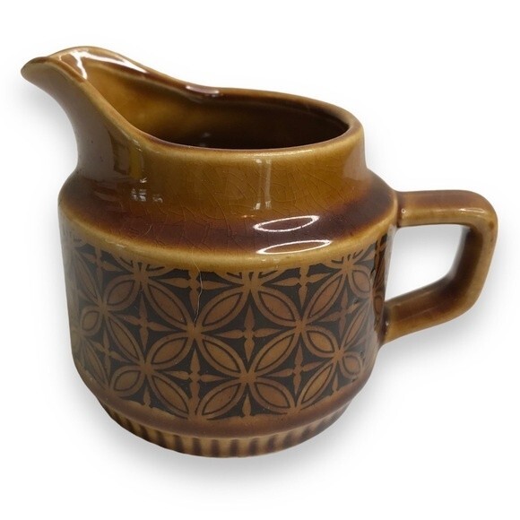 Vintage 1960s Royal Sealy Creamer Brown Pattern Made in Japan 5 X 3.5 Inches - Picture 1 of 11